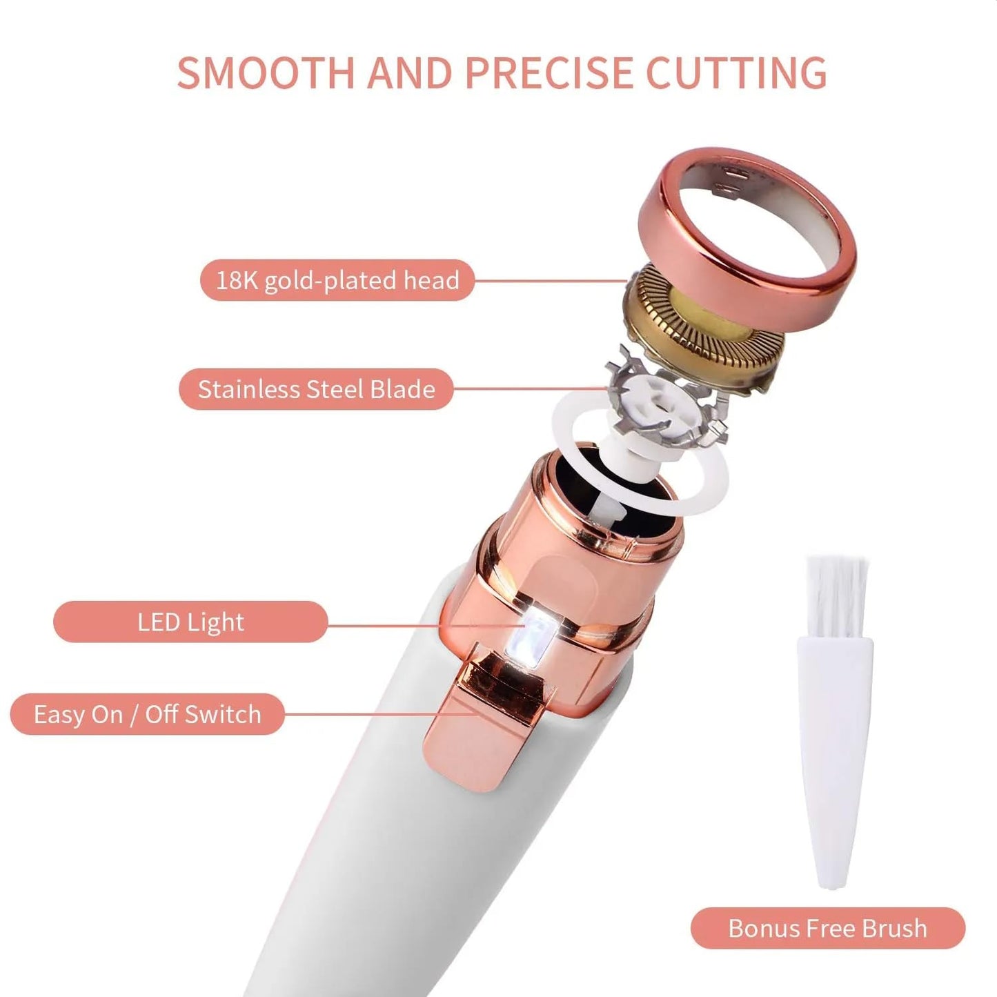 Flawless 2-in-1 Rechargeable Eyebrow & Facial Hair Trimmer with LED Light ZAVION