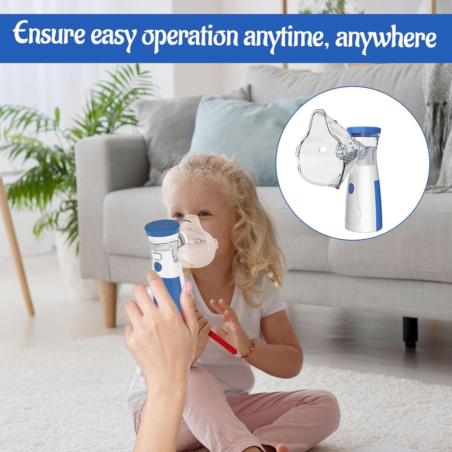 Portable Mesh Nebulizer for Adults & Kids | Silent Handheld Steam Inhaler for Cough, Cold & Breathing Relief | Wireless Rechargeable Vaporizer Machine ZAVION