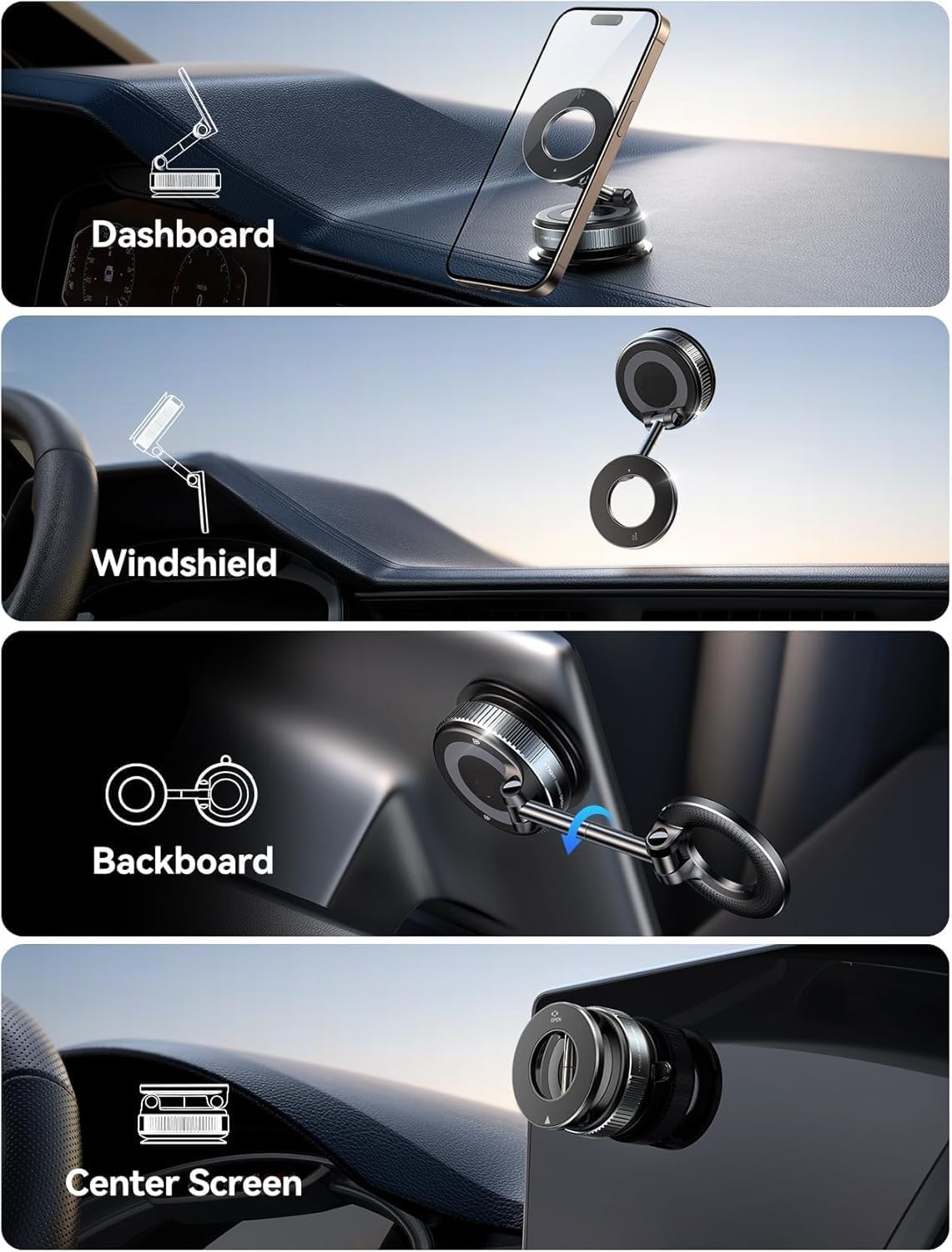 MagLock™ Vacuum Phone Holder – 360° Magnetic Grip | Ultra Strong Suction Mount for Car, Home & Gym ZAVION