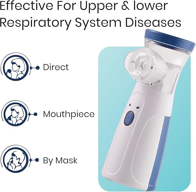 Portable Mesh Nebulizer for Adults & Kids | Silent Handheld Steam Inhaler for Cough, Cold & Breathing Relief | Wireless Rechargeable Vaporizer Machine ZAVION