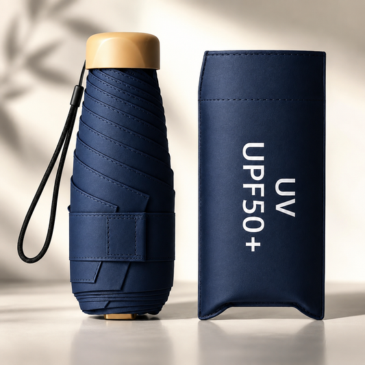 ZAVION Ultra Compact Mini Folding Umbrella | 6-Rib Windproof & Waterproof | UPF 50+ UV Protection | Lightweight Pastel Travel Umbrella for Rain & Sun | Men & Women ZAVION