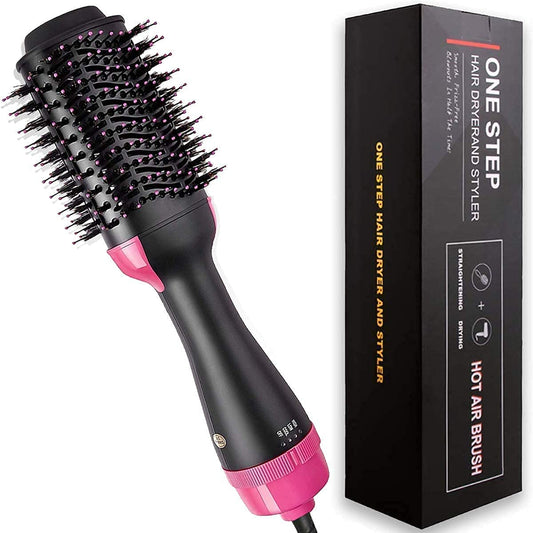 One Step Hot Air Brush – 4-in-1 Hair Dryer & Volumizer | Ionic Straightener, Curler & Detangler Brush for Frizz-Free Salon Blowout (All Hair Types) ZAVION