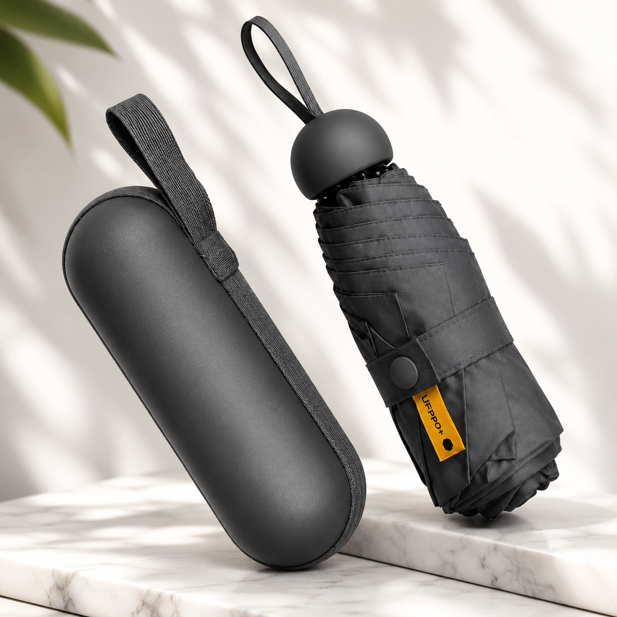 ZAVION Mini Compact Folding Umbrella with Capsule Case | Travel-Friendly Pocket Umbrella | Windproof & Waterproof | UV Sun & Rain Protection | Monsoon Essential for Men & Women ZAVION