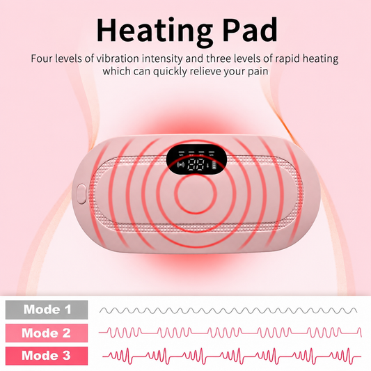 Portable Period Cramp Relief Heating Belt for Women | Cordless Heating Pad with Heat & Massage Therapy | Rechargeable Menstrual Pain Relief Pad for Belly & Back ZAVION