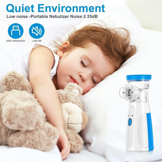 Portable Mesh Nebulizer for Adults & Kids | Silent Handheld Steam Inhaler for Cough, Cold & Breathing Relief | Wireless Rechargeable Vaporizer Machine ZAVION