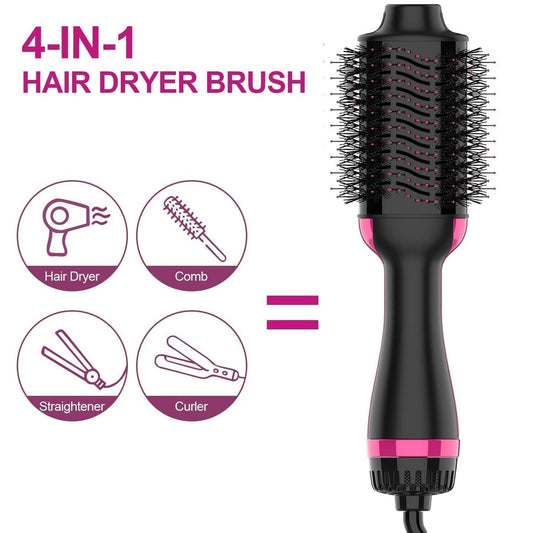 One Step Hot Air Brush – 4-in-1 Hair Dryer & Volumizer | Ionic Straightener, Curler & Detangler Brush for Frizz-Free Salon Blowout (All Hair Types) ZAVION
