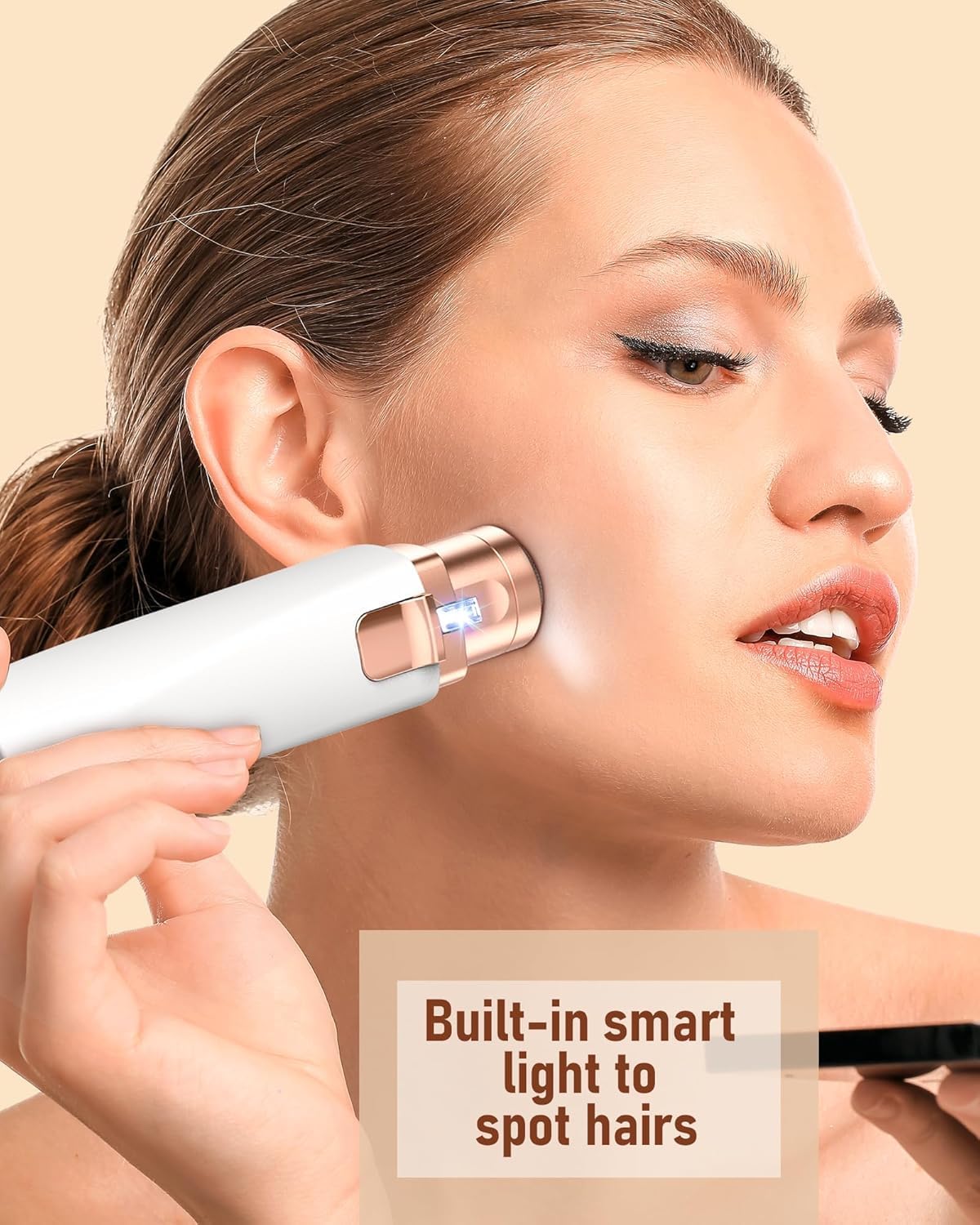 Flawless 2-in-1 Rechargeable Eyebrow & Facial Hair Trimmer with LED Light ZAVION