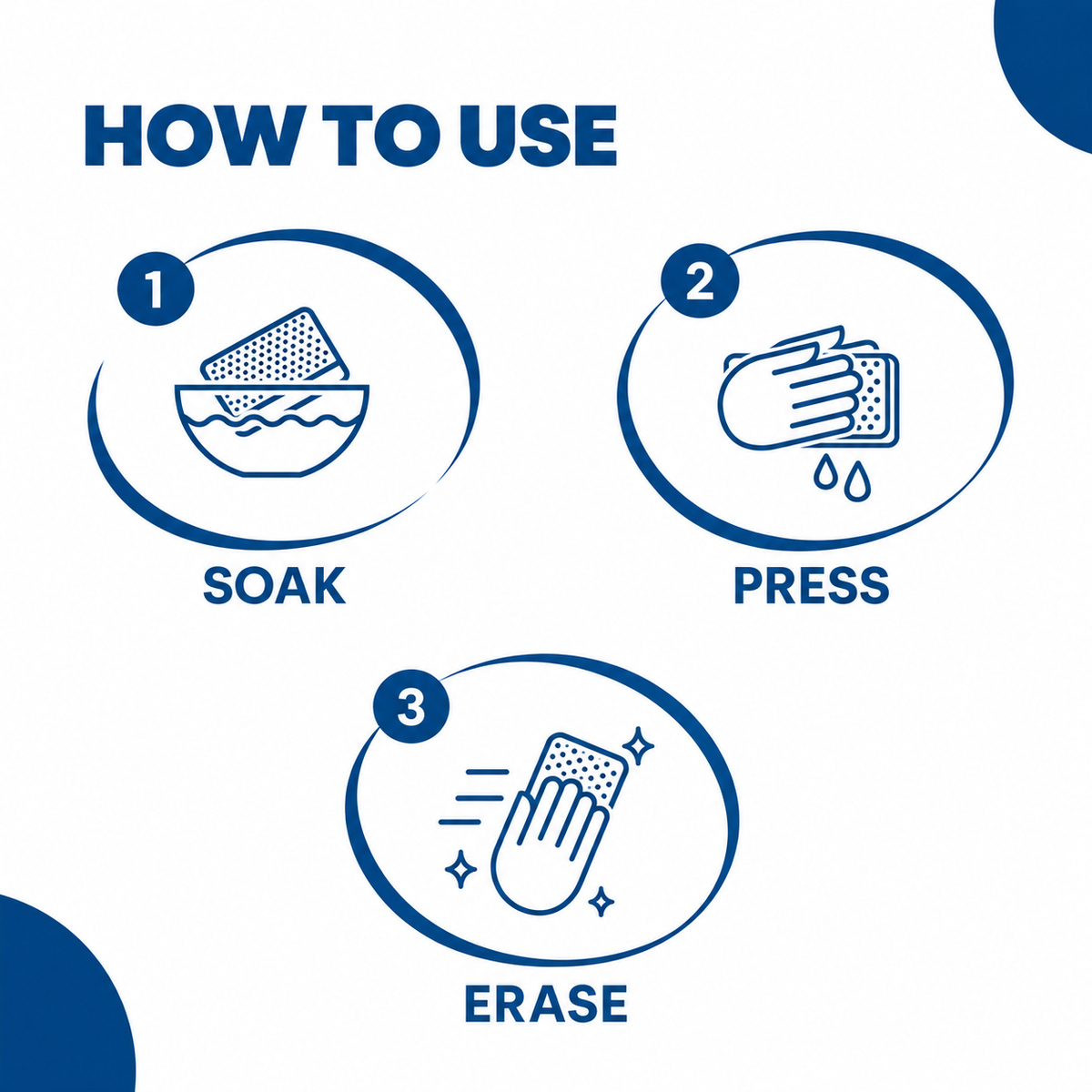 ZAVION Magic Eraser Cleaning Sponge – Pack of 4 | High-Density Melamine Foam | Multi-Surface Cleaner | Removes Tough Stains & Marks with Just Water ZAVION