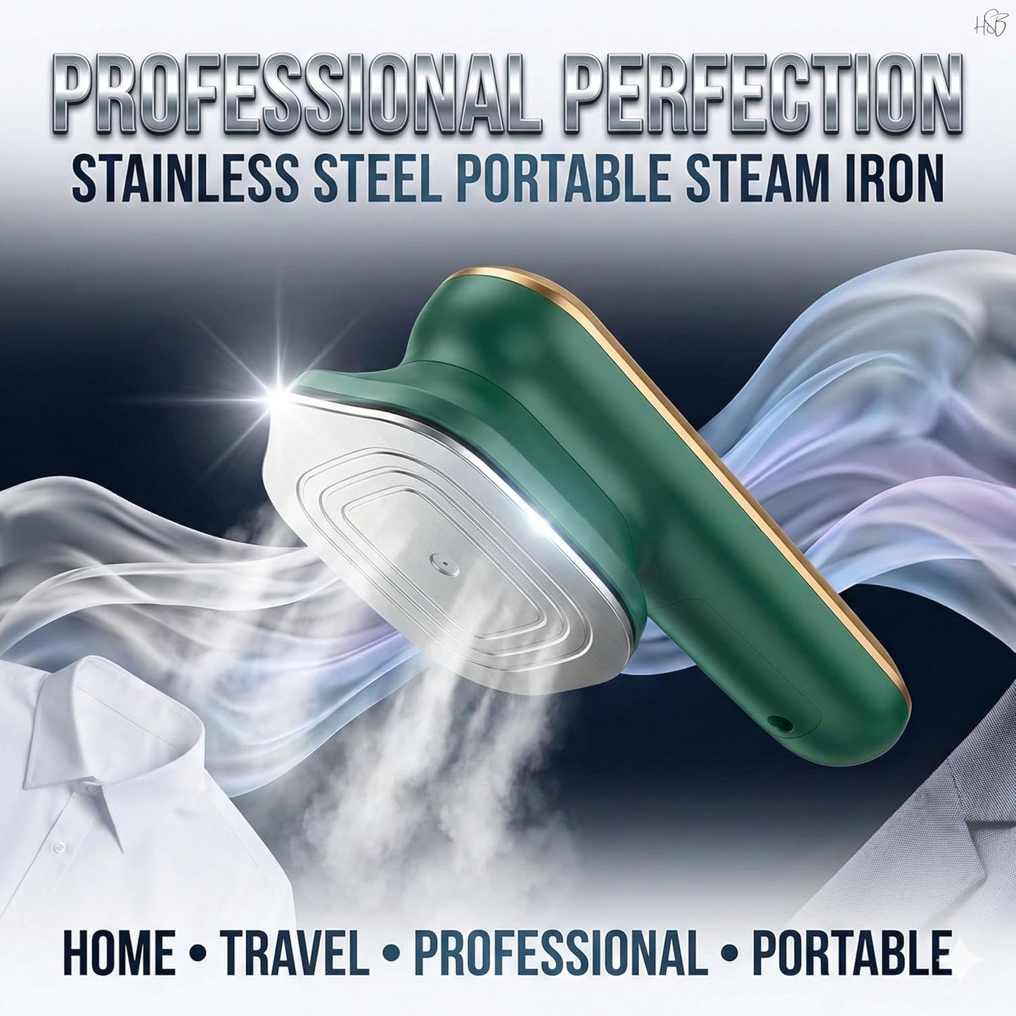 Mini Portable Steam Iron – Travel Garment Steamer for Wrinkle Removal ZAVION