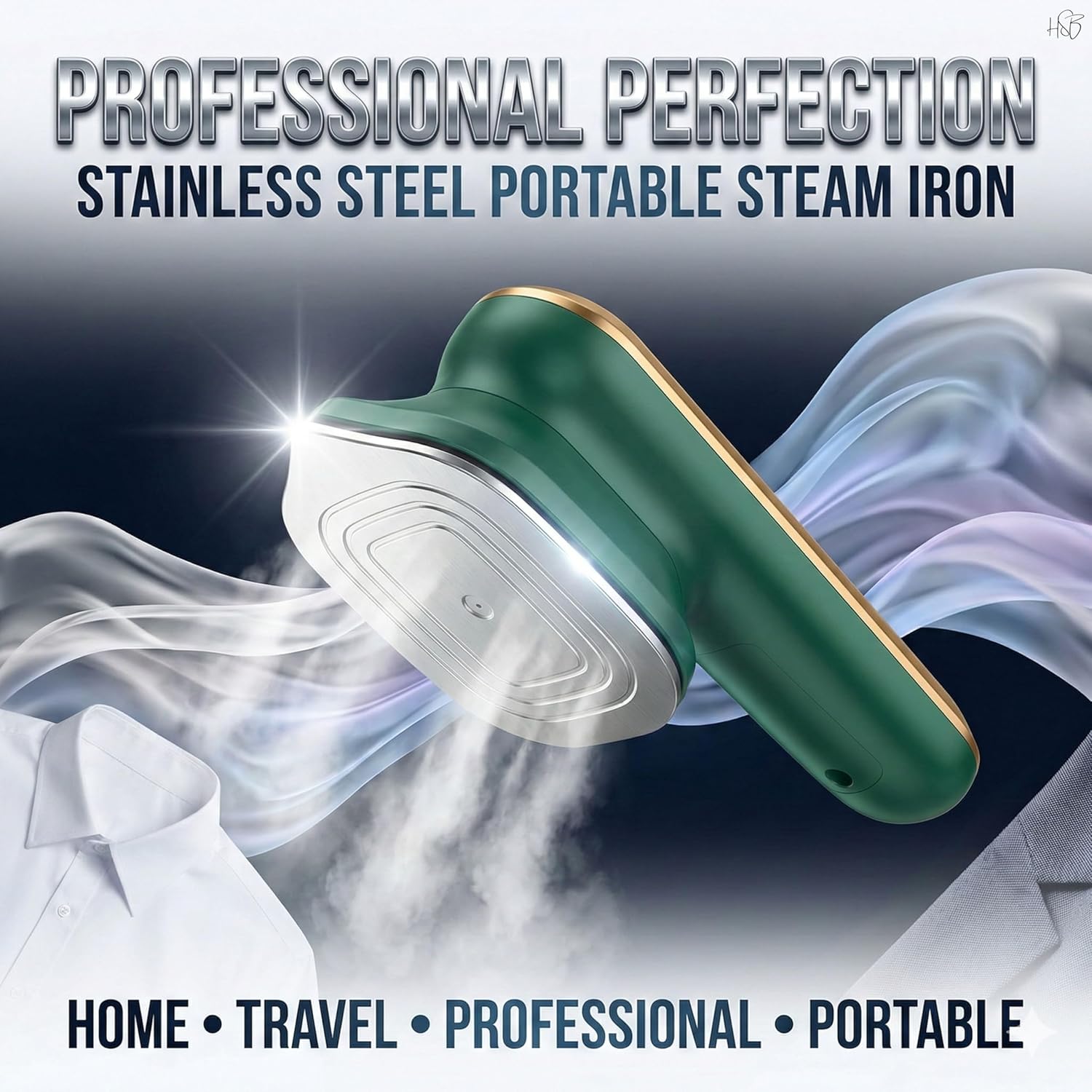 Mini Portable Steam Iron – Travel Garment Steamer for Wrinkle Removal ZAVION