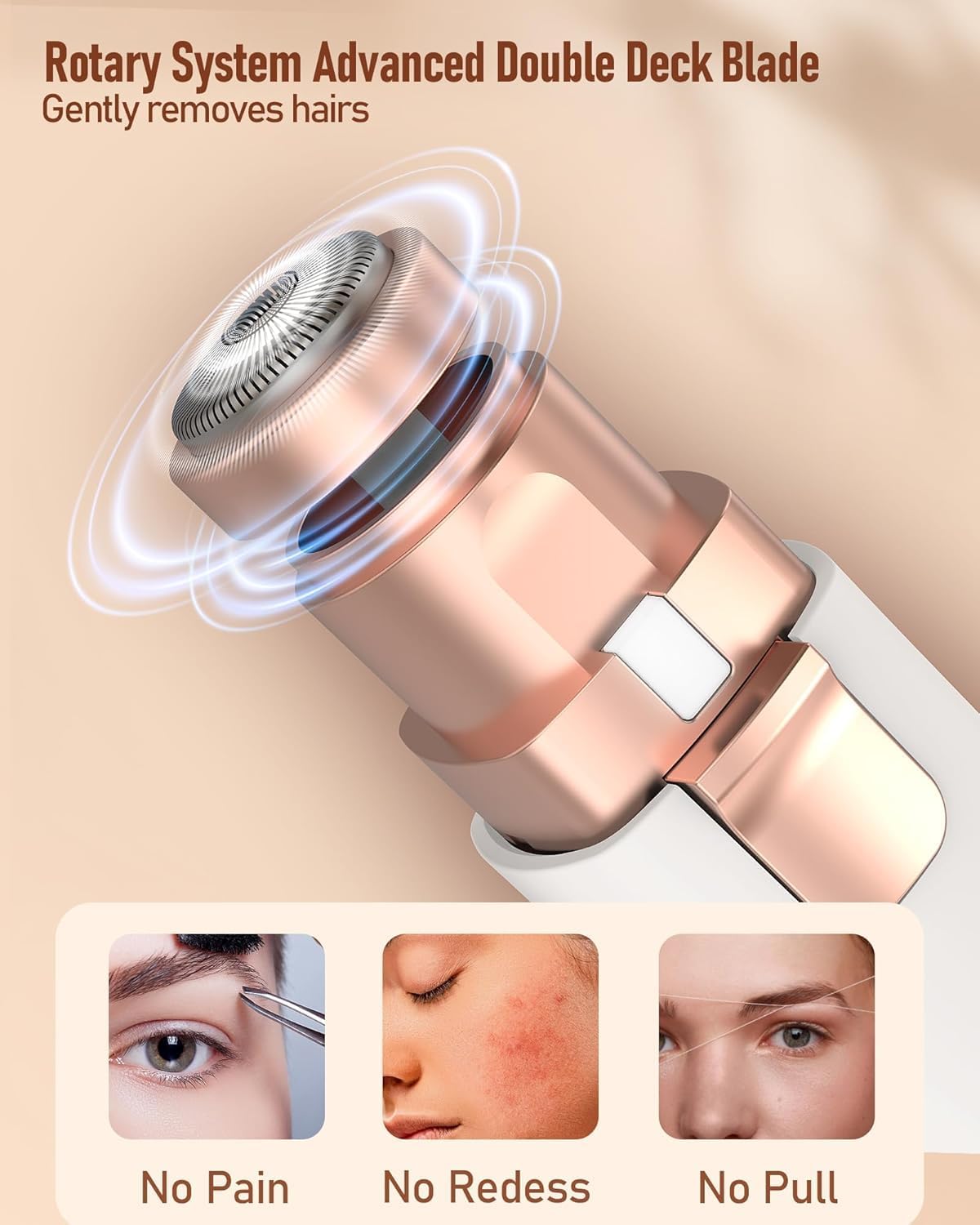 Flawless 2-in-1 Rechargeable Eyebrow & Facial Hair Trimmer with LED Light ZAVION