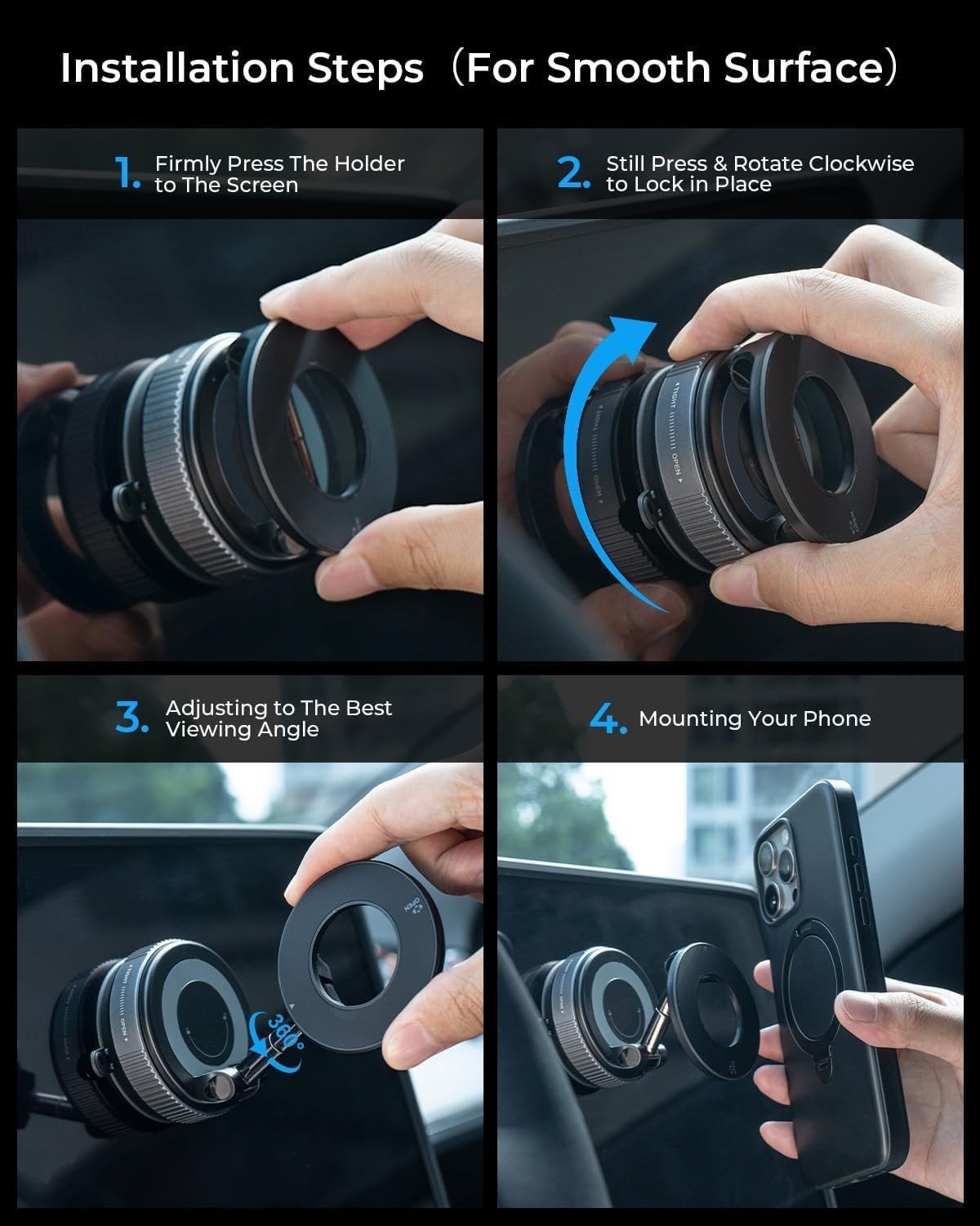 MagLock™ Vacuum Phone Holder – 360° Magnetic Grip | Ultra Strong Suction Mount for Car, Home & Gym ZAVION
