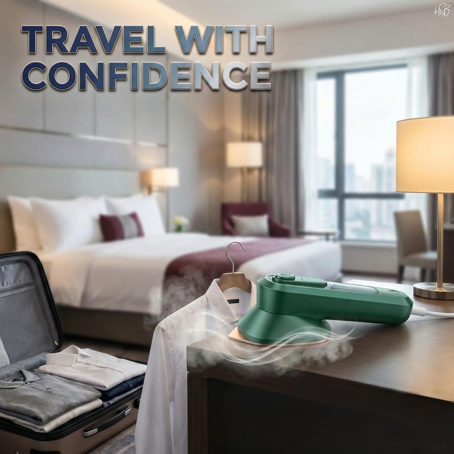 Mini Portable Steam Iron – Travel Garment Steamer for Wrinkle Removal ZAVION