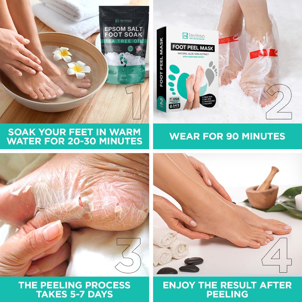 SeoulSkin Glycolic Acid Foot Peeling Mask (1 Pair), Korean Peeling & Exfoliating | Deep Exfoliation with Glycolic Acid, Removes Dead Skin, Cruelty-Free, Foot Peel Off Mask ZAVION