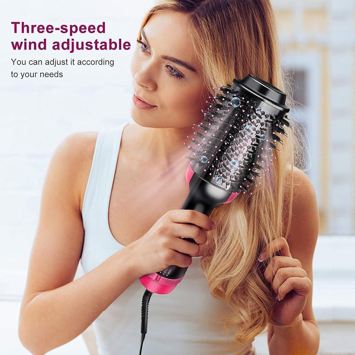 One Step Hot Air Brush – 4-in-1 Hair Dryer & Volumizer | Ionic Straightener, Curler & Detangler Brush for Frizz-Free Salon Blowout (All Hair Types) ZAVION