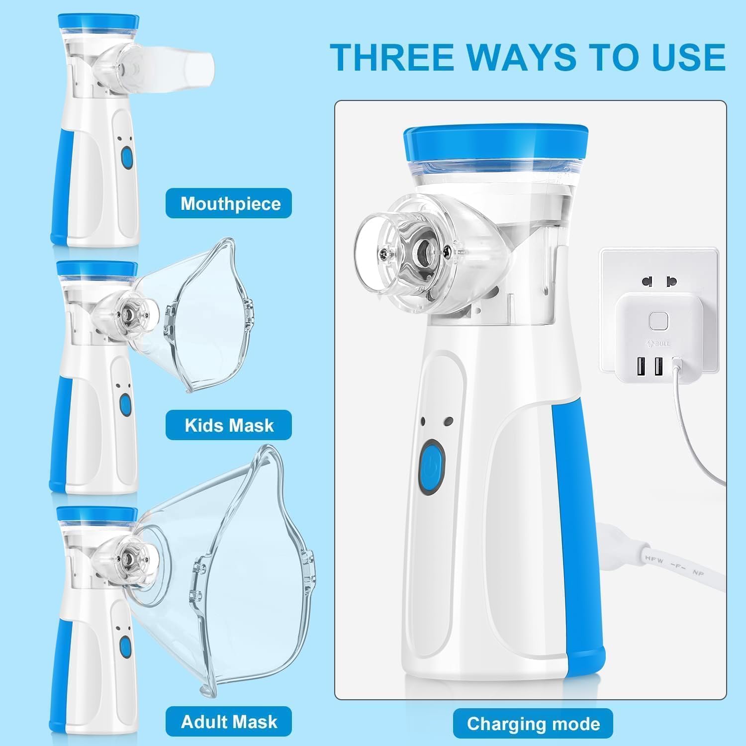 Portable Mesh Nebulizer for Adults & Kids | Silent Handheld Steam Inhaler for Cough, Cold & Breathing Relief | Wireless Rechargeable Vaporizer Machine ZAVION
