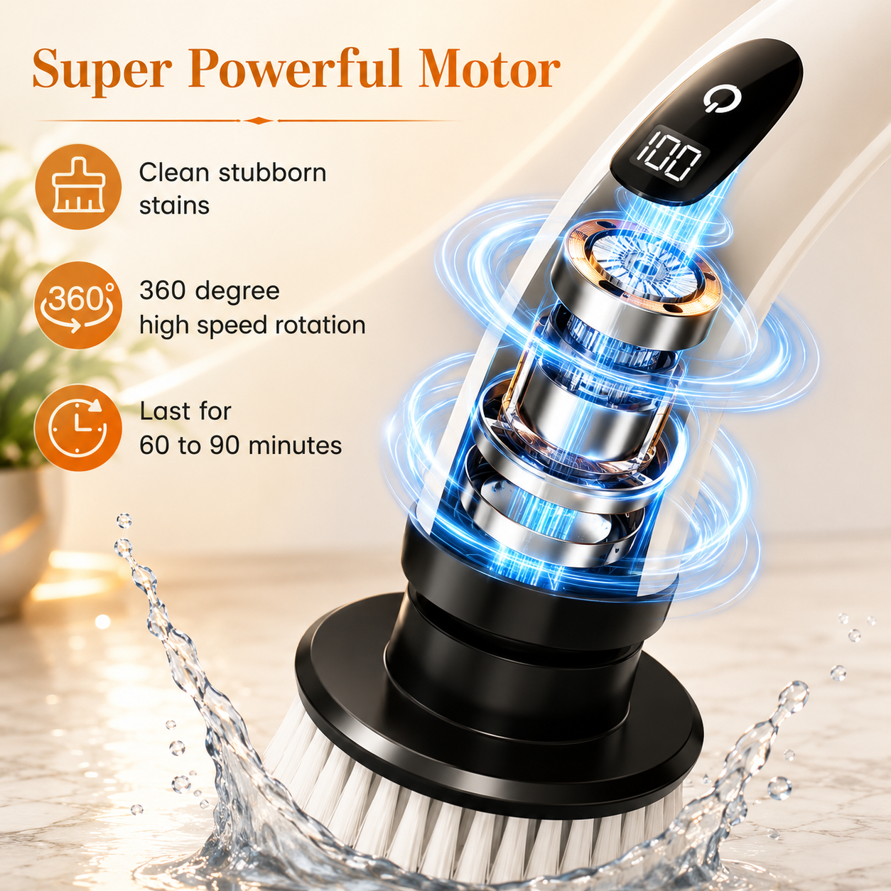 9-in-1 Electric Spin Scrubber with Adjustable Handle ZAVION