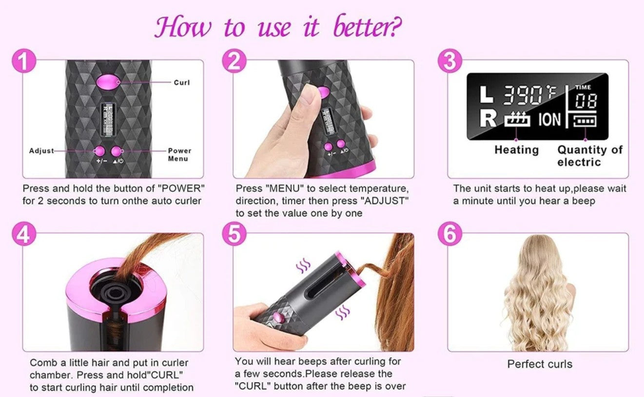 Automatic Hair Curler Machine (Cordless) – Instant Salon Curls for Women ZAVION