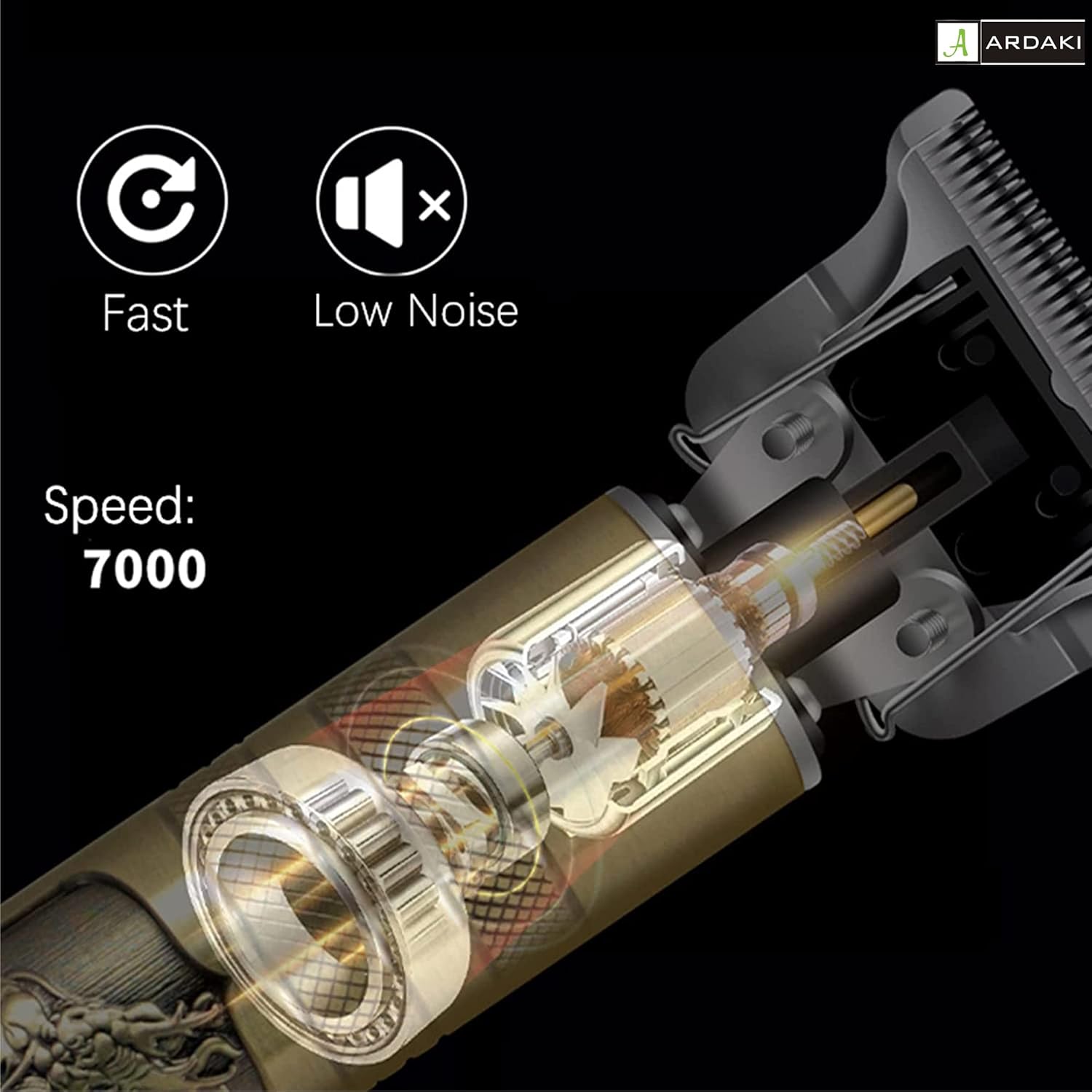 Rechargeable Beard & Hair Trimmer for Men | Professional Cordless Clipper | Gold ZAVION