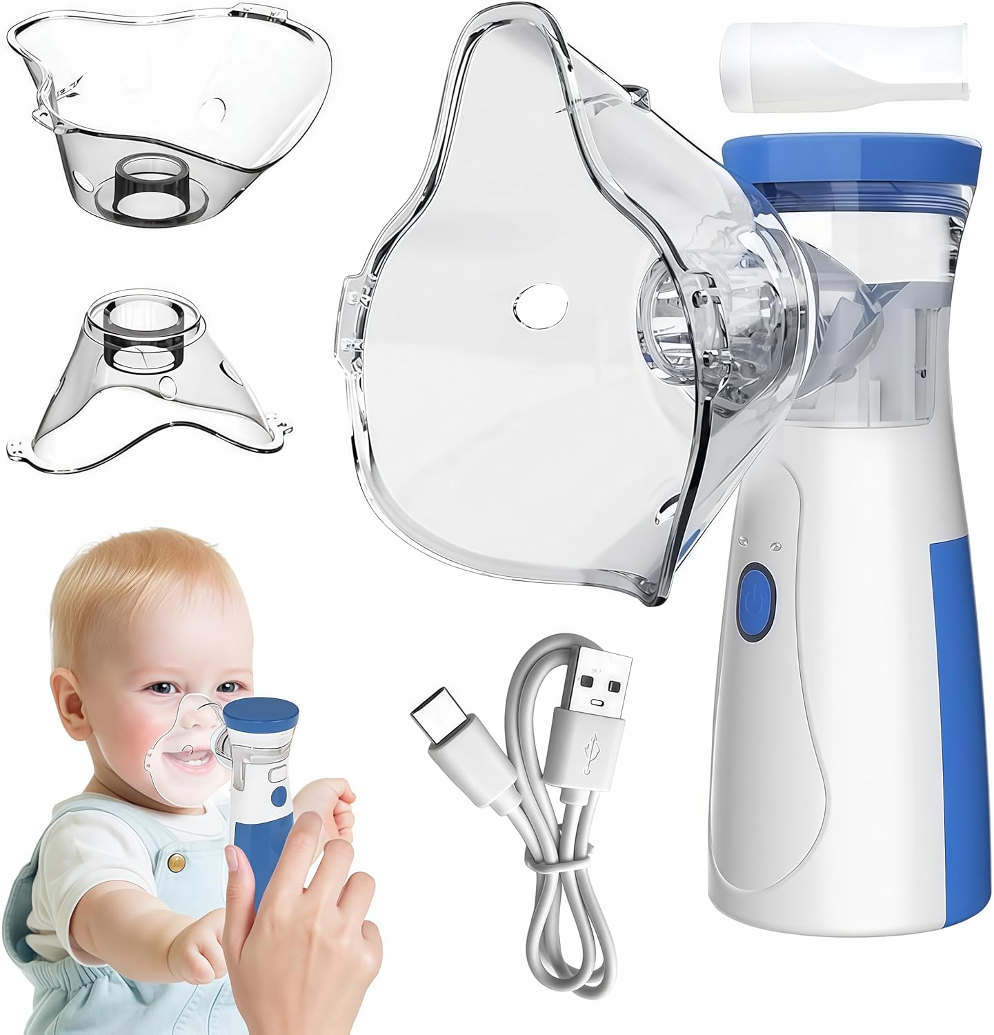 Portable Mesh Nebulizer for Adults & Kids | Silent Handheld Steam Inhaler for Cough, Cold & Breathing Relief | Wireless Rechargeable Vaporizer Machine ZAVION