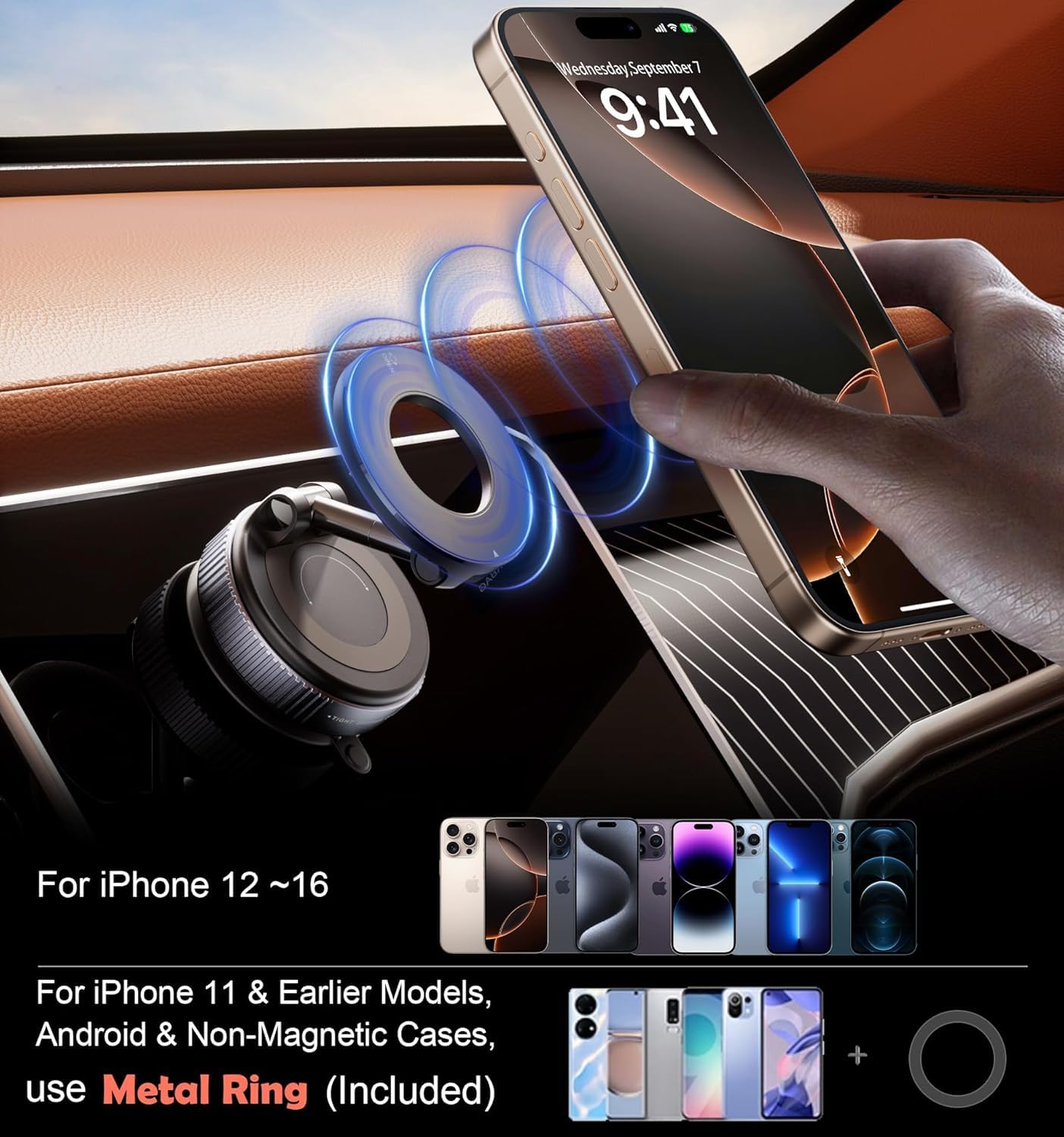 MagLock™ Vacuum Phone Holder – 360° Magnetic Grip | Ultra Strong Suction Mount for Car, Home & Gym ZAVION