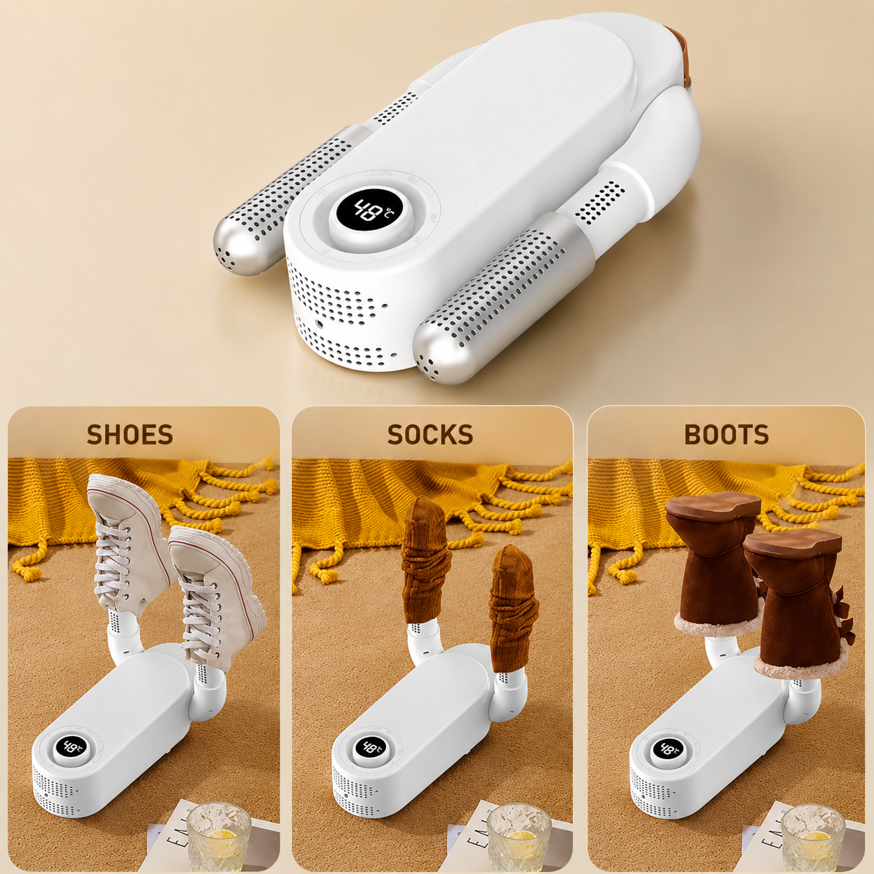 Electric Shoe Dryer & Warmer | 48°C Fast Drying | UV Sterilization | Foldable ZAVION