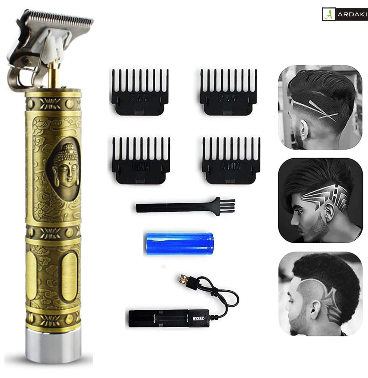 Rechargeable Beard & Hair Trimmer for Men | Professional Cordless Clipper | Gold ZAVION