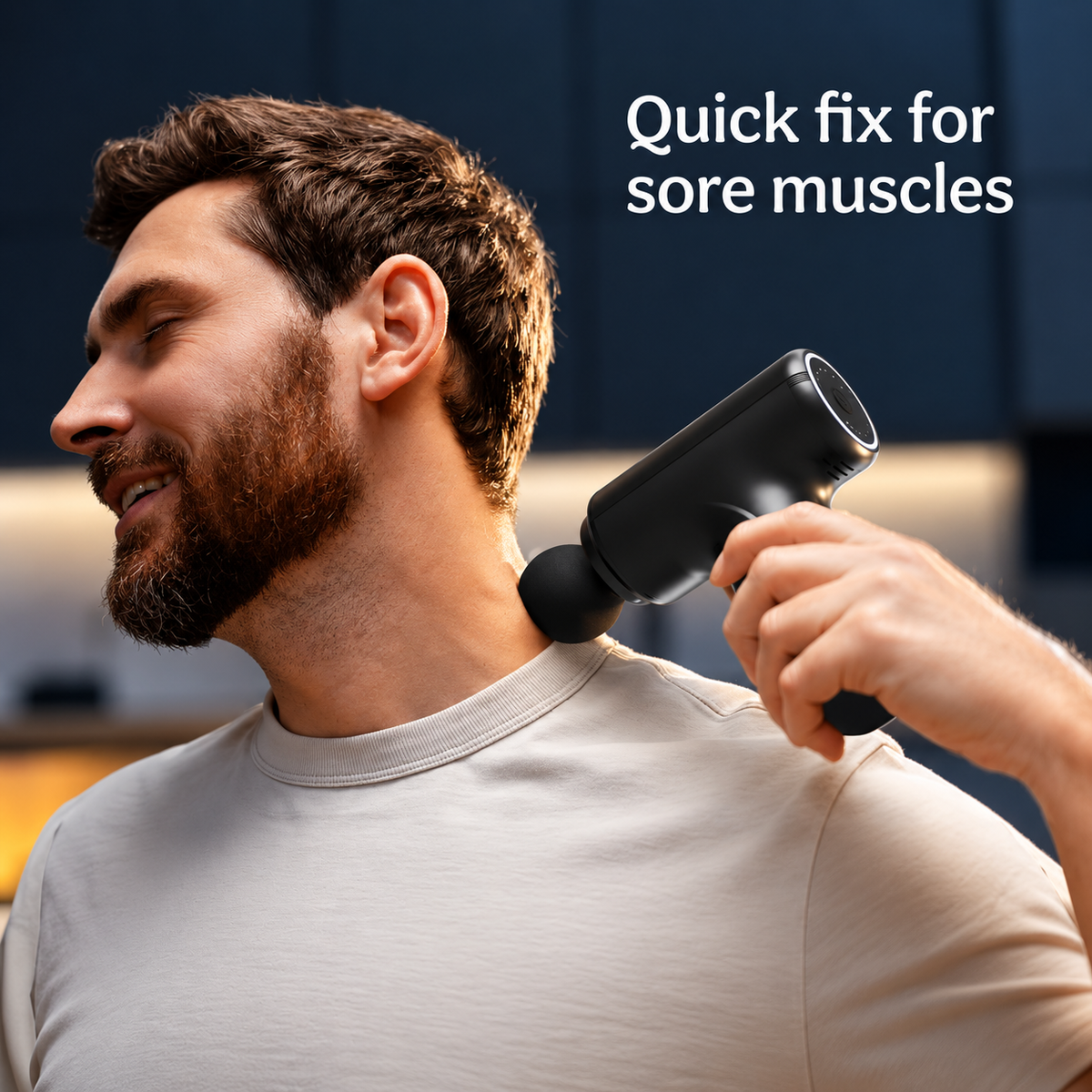 Charge Go Deep Tissue Massage Gun | 4 Massage Heads, 6 Speed Levels & Type-C Charging ZAVION