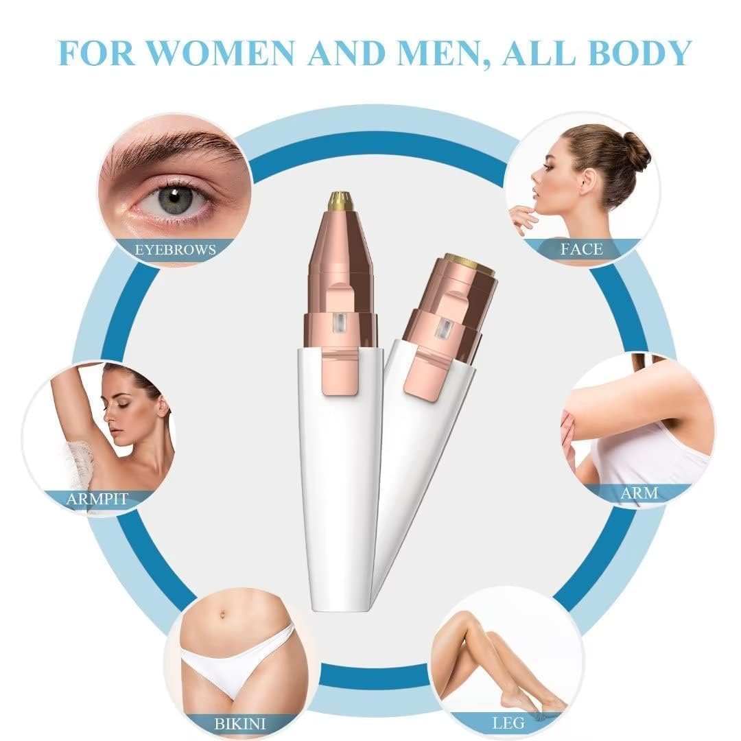 Flawless 2-in-1 Rechargeable Eyebrow & Facial Hair Trimmer with LED Light ZAVION