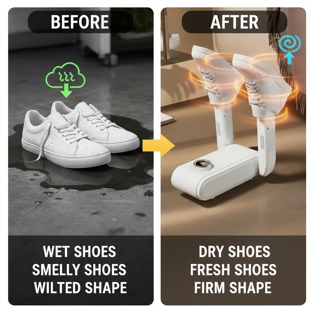 Electric Shoe Dryer & Warmer | 48°C Fast Drying | UV Sterilization | Foldable ZAVION