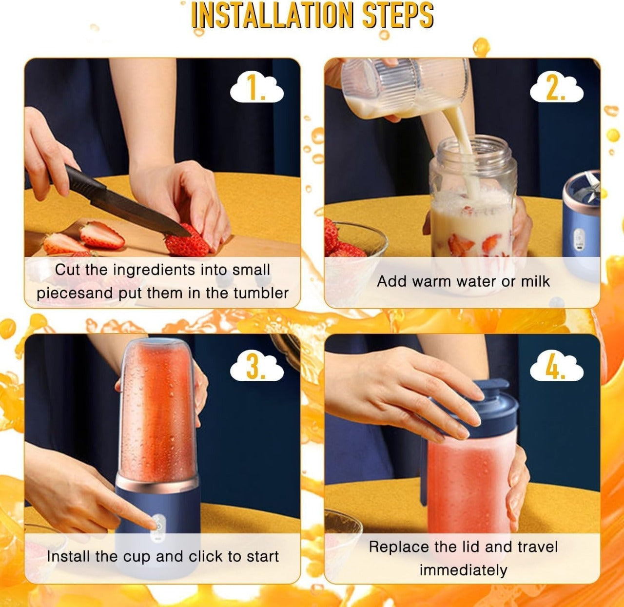Mini Rechargeable Juicer™ – Blend Anywhere, Anytime ZAVION
