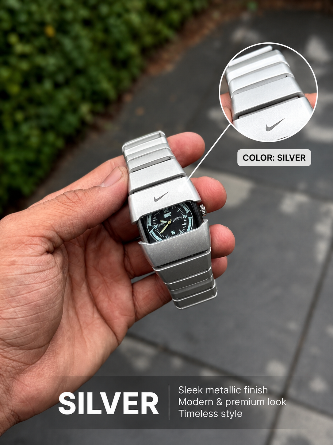 Men's Fashion Watch – Square Dial Sporty Analog Watch | Metal Bracelet Strap ZAVION